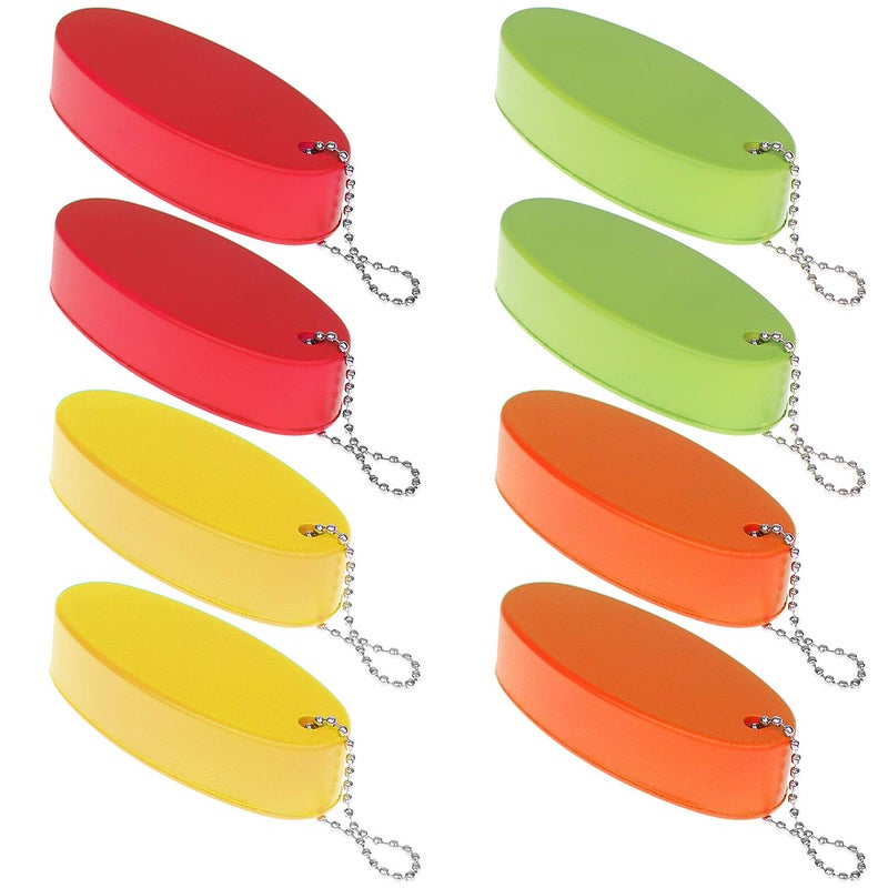 LOCOLO 8PCS Foam Floating Keychains for Boat Keys Bright Color Boating Keychains Oval Shaped Float Keychain Rings Pendant for Surfing Fishing Sailing Outdoor Sports 4 Colors - Image 1